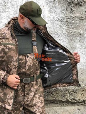 Костюм Soft Shell зимний пиксель подкладка Omni-Heat. Зимняя форма зсу военная: куртка + полукомбинезон 46-60 размеры