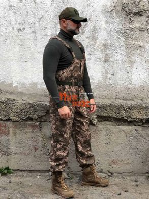 Штани зимові піксель ЗСУ софт шов утеплені на підтяжках Напівкомбінезон 46-60 розміри