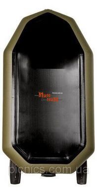 BARK B-230NK (В-230 НК) надувная лодка ПВХ гребная двухместная слань книжка + навесной транец + увеличенные баллоны, Зелёный