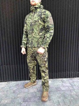 Softshell костюм тактический демисезонный камуфляж Мультикам зеленый