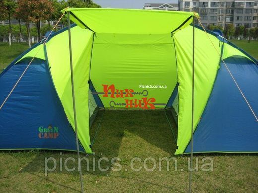 Green Camp 1002 шестиместная палатка для кемпинга две больших комнаты + тамбур
