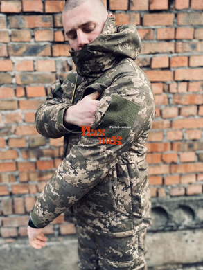 Военный костюм софтшелл Пиксель зимний мужской утеплитель Slimtex подкладка флис