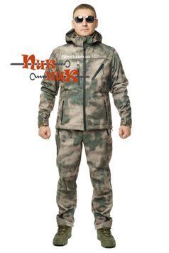 Костюм для охоты демисезонный на флисе мембрана дышащий Soft Shell Атакс