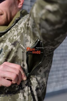 Куртка Soft shell Пиксель мембранный тактическая утепленная флисом демисезонная 58 размер