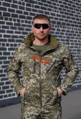Куртка Soft shell Пиксель мембранный тактическая утепленная флисом демисезонная 58 размер