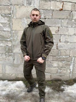 Водонепроницаемый костюм для охоты и рыбалки Soft Shell Олива