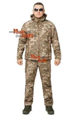 Костюм софтшелл піксель ЗСУ Водонепроникний демісезонний на флісі SoftShell