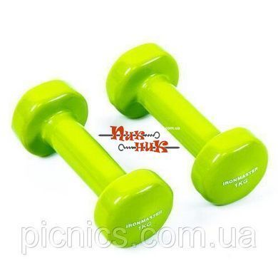 Гантели виниловые 1 кг х 2 шт женские, детские для фитнеса